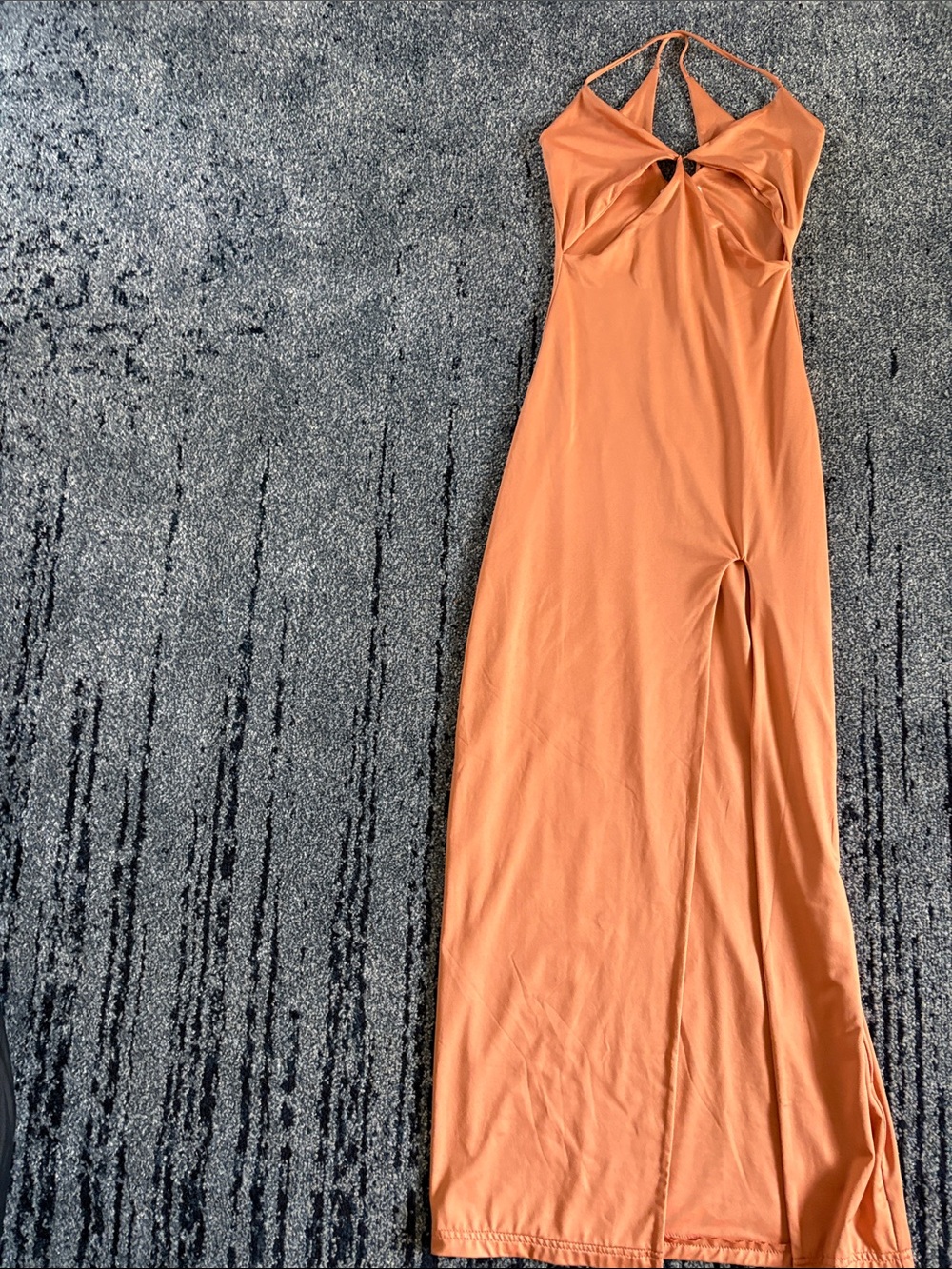Oh Polly-Rust Orange Halter Mini Dress
